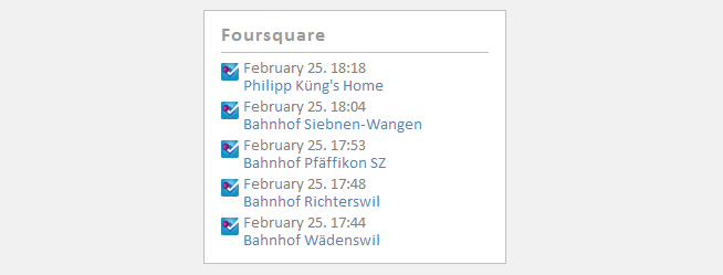 blogengine sidebar widget for foursquare