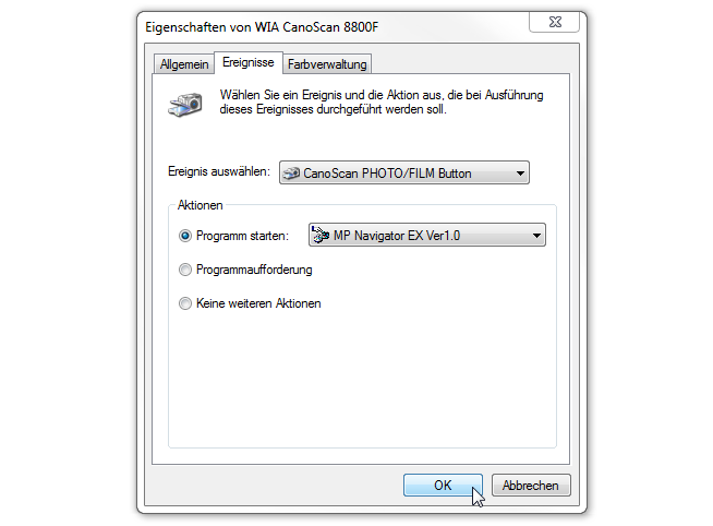 CanoScan Scaneigenschaften CanoScan Scaneigenschaften