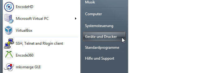 Windows 7 Geräte und Drucker Windows 7 Geräte und Drucker