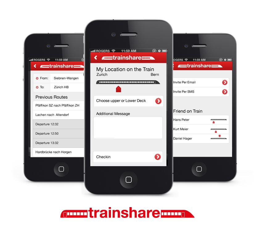 trainshare app mockups