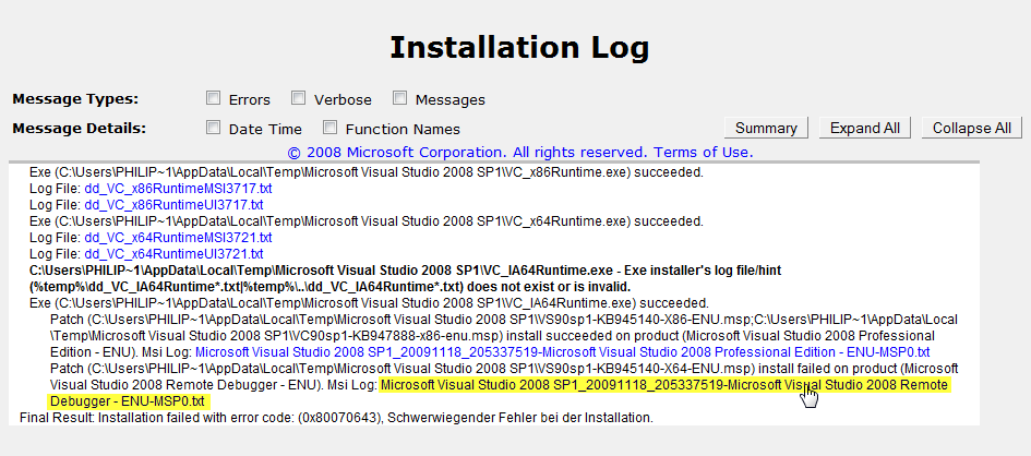 vs08sp1<i>installation</i>log